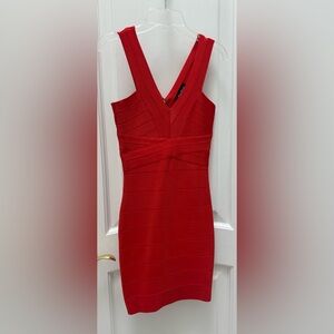 Bebe Red Bandage Bodycon Dress Size  XS